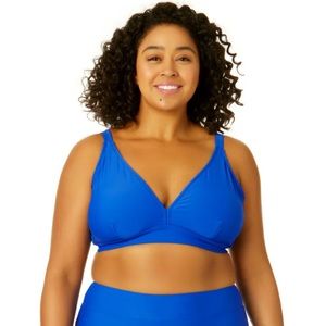 NWT- Blue Women's Classic V-Neck Bralette Swim Top